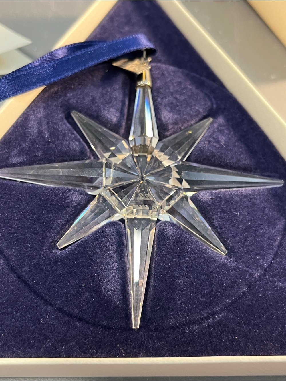 Swarovski Clear Crystal Star Ornament 1995. COA